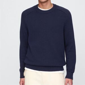 GAP cotton crewneck ribbed sweater L navy